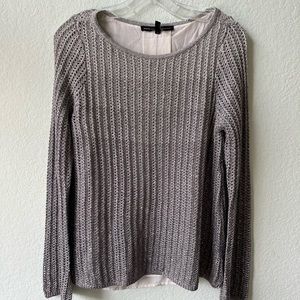 Gray ombré long sleeve sweater with sparkly yarn